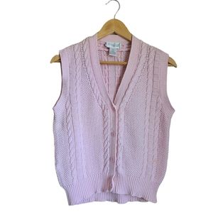 vintage nordstrom sweater vest knit pink size S barbiecore